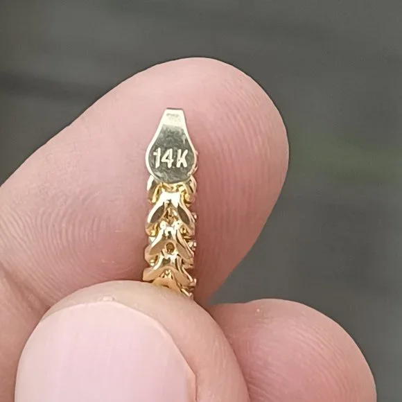 14kt Real Gold Franco Bracelet size 8 inches - Picture 8 of 8